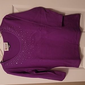 CHRISTINE ALEXANDER 3/4 SLEEVE PURPLE TOP SIZE LARGE